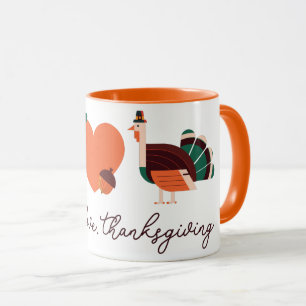 Thanksgiving Day Quote, Love Peace Thanksgiving Mug