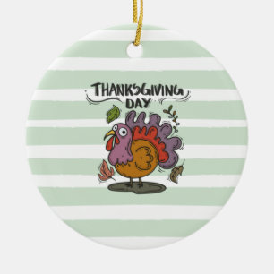 Thanksgiving Day Turkey Art – Classic Autumn Ceramic Tree Decoration
