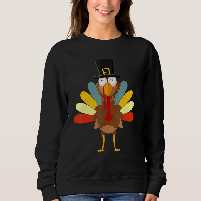 Thanksgiving Day  Turkey colorful  Boys Girls Sweatshirt (Front)