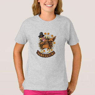 Thanksgiving Day Turkey Dancing Dabbing Style T-Shirt