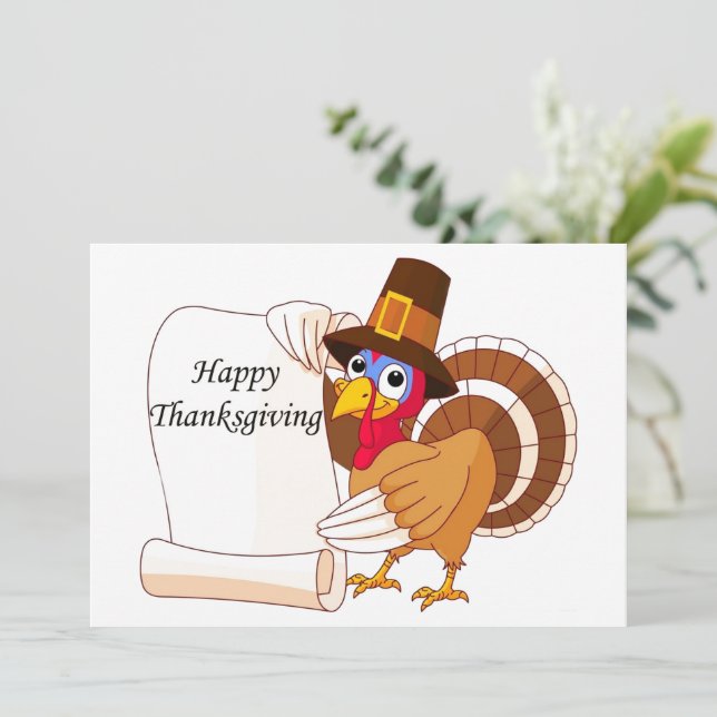 Thanksgiving day turkey holiday card (Standing Front)
