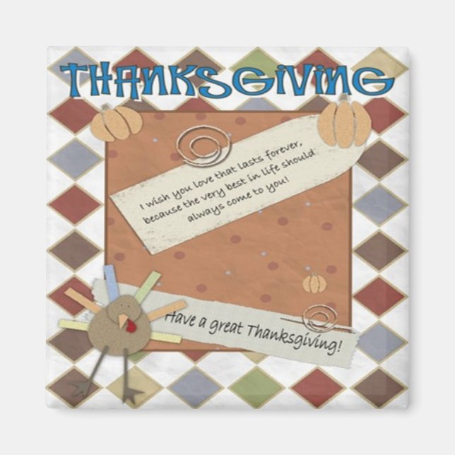 thanksgiving day wishes magnet (Front)