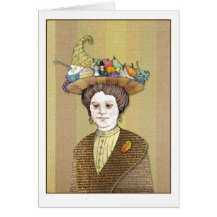 Thanksgiving Day Woman Greeting Card