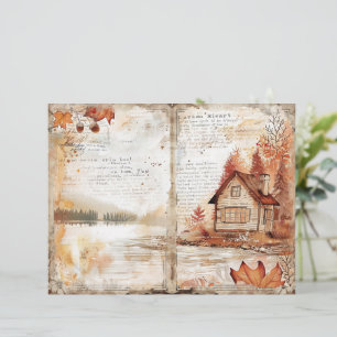 Thanksgiving Decoupage Junk Journal Paper Sheet