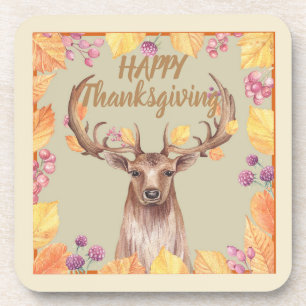 Thanksgiving Deer, Buck Design Coaster