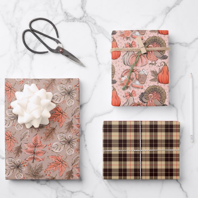 Thanksgiving Delight  Wrapping Paper Sheet (Front)