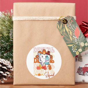 Thanksgiving Dental Squad Festive Dental Team Classic Round Sticker