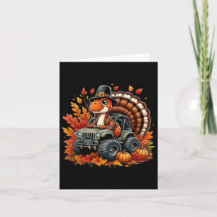 Thanksgiving Design Boys Kids Dinosaur T Rex Fall  Card
