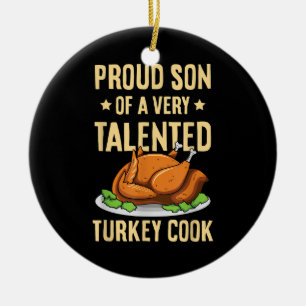 Thanksgiving Design for a Son of a Turkey Cook Ceramic Tree Decoration