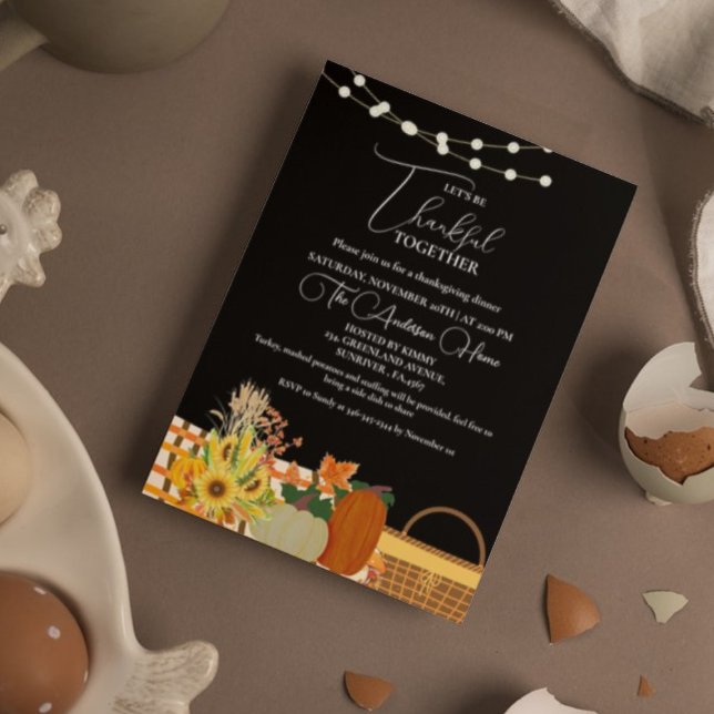 Thanksgiving Dineer fall Pumpkin Turkey party  Inv Invitation (Creator Uploaded)