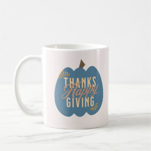 Thanksgiving Dinner Blue Pumpkin Coffee Mug