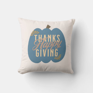Thanksgiving Dinner Blue Pumpkin  Cushion