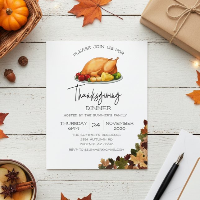 Thanksgiving Dinner budget Turkey Invitation  (Creator Uploaded)