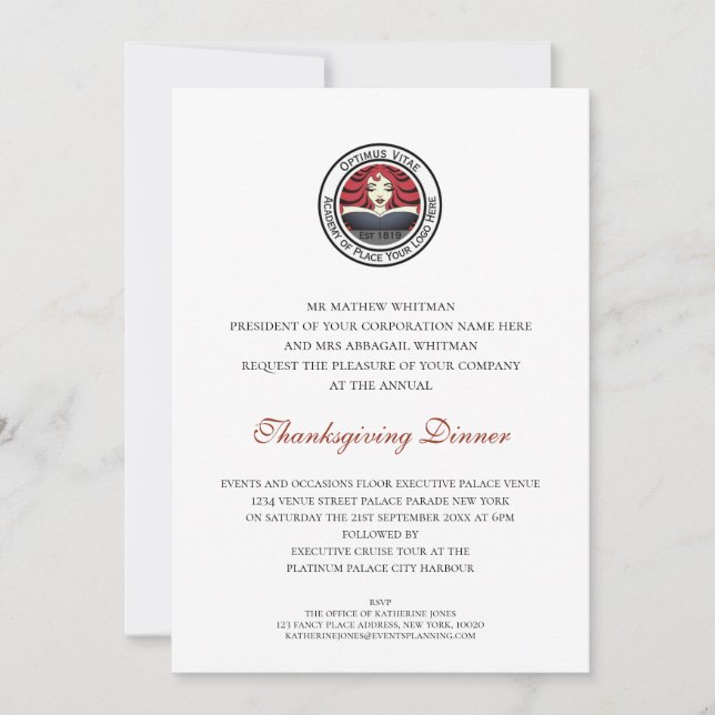 Thanksgiving Dinner Corporate Event Invitation (Front)