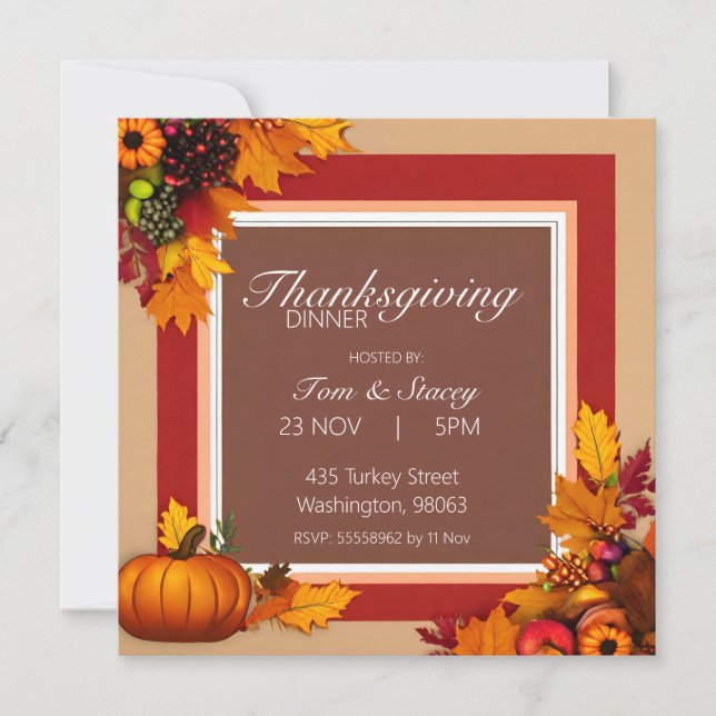 Thanksgiving Dinner Event Invitation (Front)