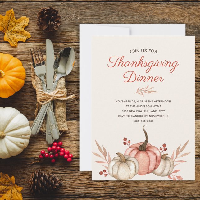 Thanksgiving Dinner Fall Autumn Rustic Country Invitation (Rustic Thanksgiving Dinner invitation)