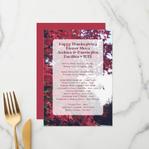 Thanksgiving Dinner Family Fun Menu Template 