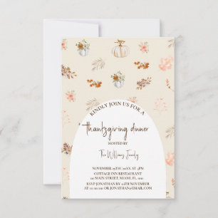Thanksgiving dinner floral card