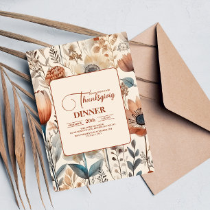 Thanksgiving Dinner Floral Invitation