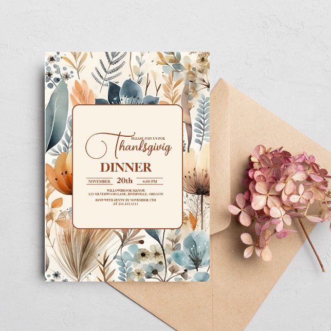 Thanksgiving Dinner Floral Invitation (Creator Uploaded)