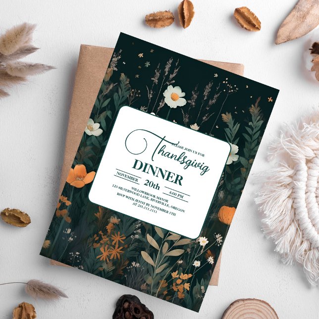 Thanksgiving Dinner Floral Invitation (Creator Uploaded)