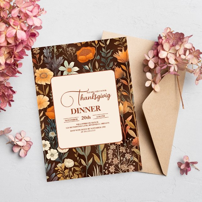 Thanksgiving Dinner Floral Invitation (Creator Uploaded)