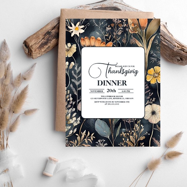 Thanksgiving Dinner Floral Invitation (Creator Uploaded)