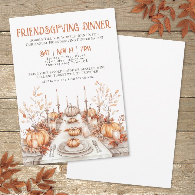 Thanksgiving Dinner Friendsgiving Dinner Party Invitation (Thanksgiving Dinner Friendsgiving Dinner Party Invitation)