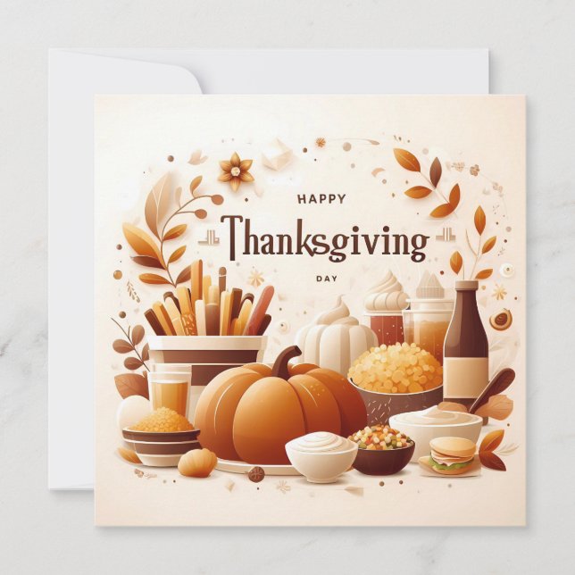 Thanksgiving Dinner Greeting Card (Front)