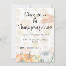 Thanksgiving Dinner Invitation
