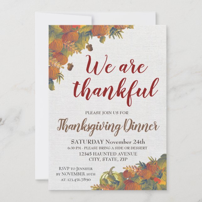 Thanksgiving Dinner Invitation (Front)