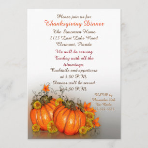 Thanksgiving dinner invitation
