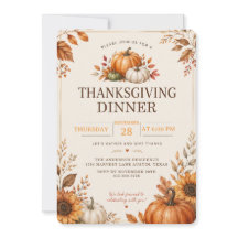 Thanksgiving Dinner Invitation