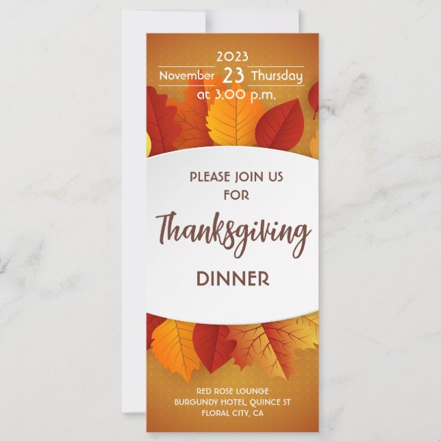 Thanksgiving Dinner Invitation (Front)