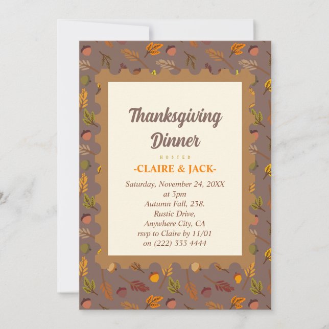 Thanksgiving Dinner Invitation (Front)