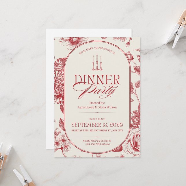 Thanksgiving Dinner Invitation  (Front/Back In Situ)
