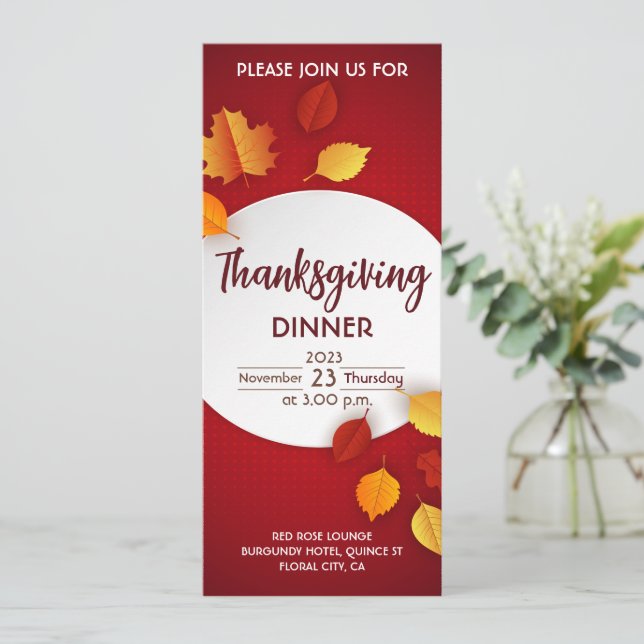 Thanksgiving Dinner Invitation (Standing Front)