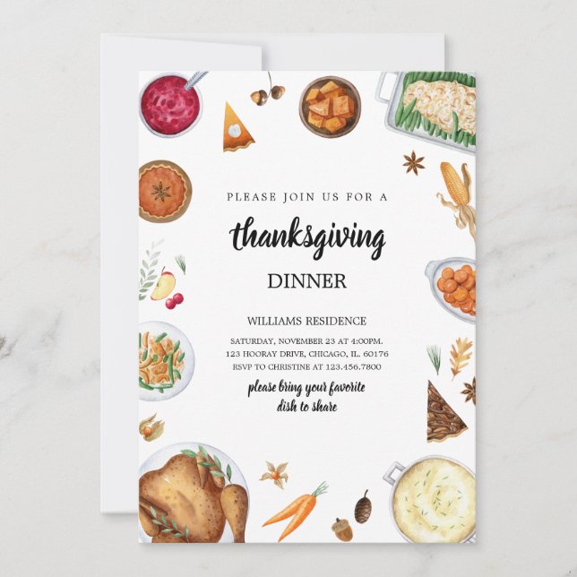 Thanksgiving Dinner Invitation (Front)
