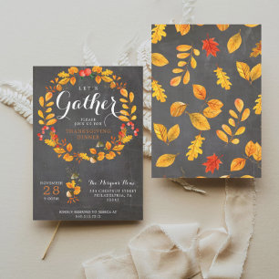 Thanksgiving Dinner Invitation - Chalkboard