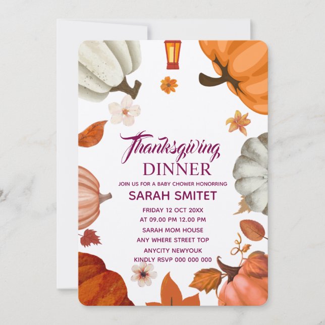 Thanksgiving Dinner Invitation | Let's Gather Invi (Front)