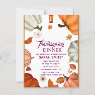 Thanksgiving Dinner Invitation   Let's Gather Invi Postcard