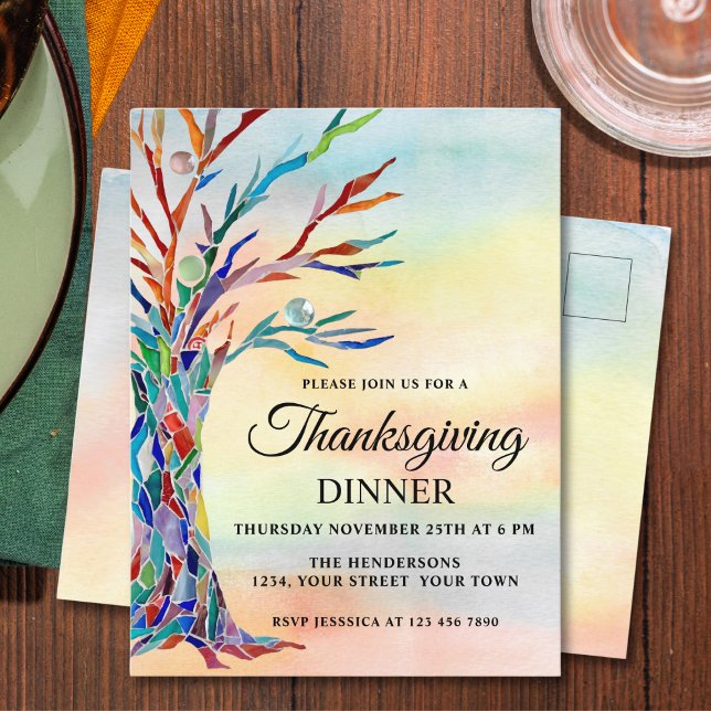 Thanksgiving Dinner  Invitation Postcard (Creator Uploaded)