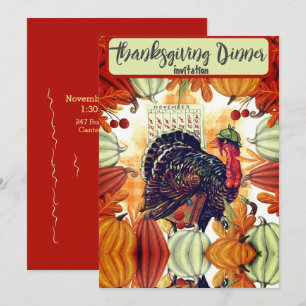 THANKSGIVING DINNER INVITATION TURKEY