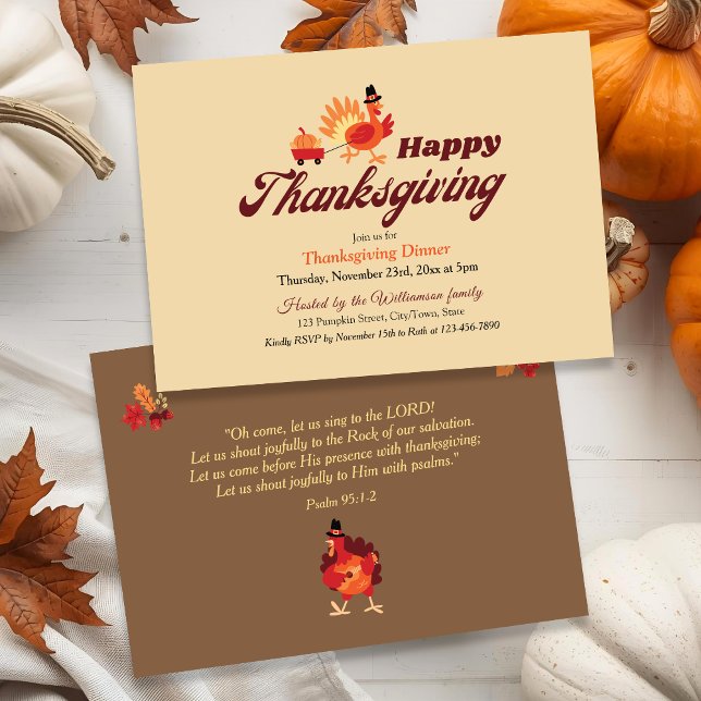 Thanksgiving Dinner Invitation with Bible Verse  (Creator Uploaded)