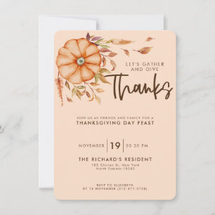 Thanksgiving Dinner Invite Boho Coffee Theme