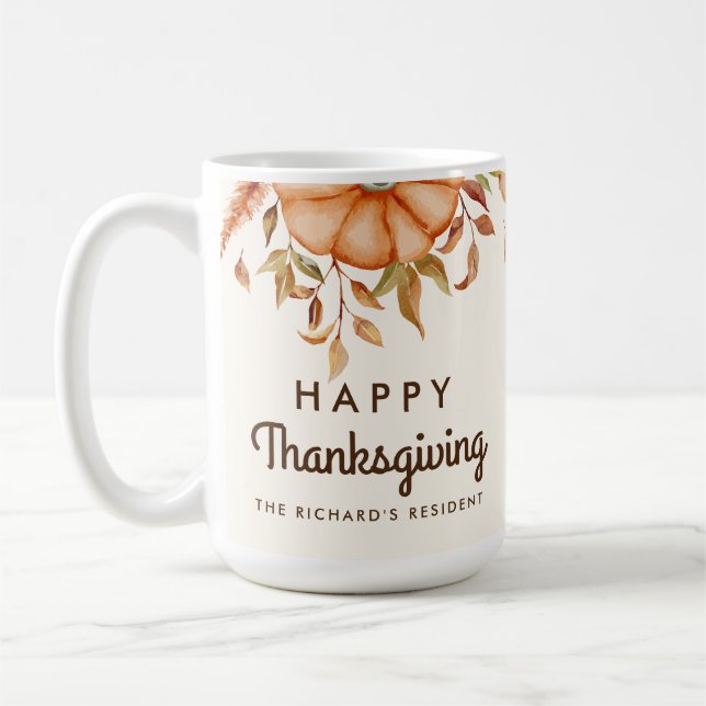 Thanksgiving Dinner Invite Boho Theme Coffee Mug (Left)