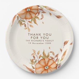 Thanksgiving Dinner Invite Boho Theme Paper Plate