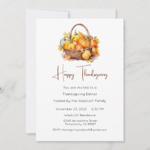 Thanksgiving Dinner Invite, Thanksgiving Holiday Card