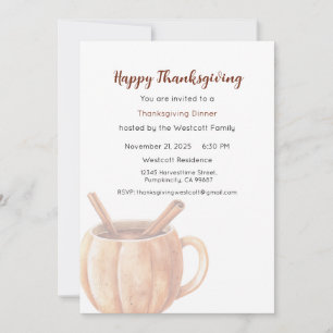 Thanksgiving Dinner Invite, Thanksgiving  Invitation