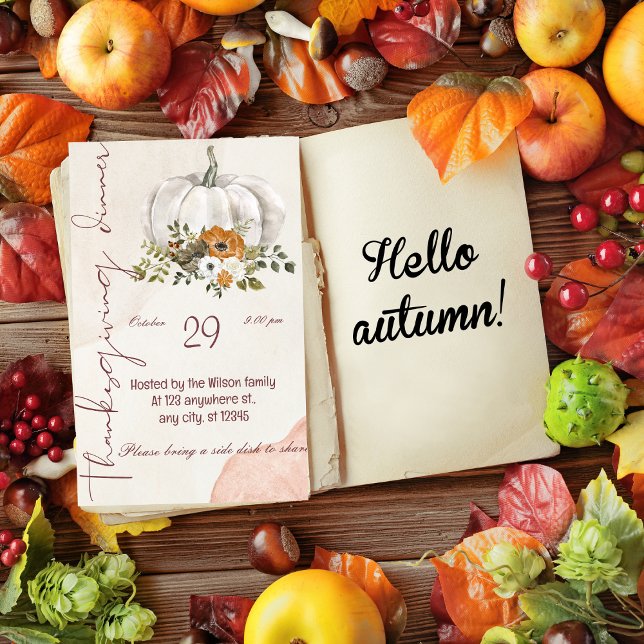 Thanksgiving Dinner Let's Give Thanks Invitation (Creator Uploaded)